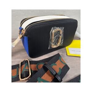 Brand New! Marc Jacobs Snapshot Cross Body Shoulder Bag‎ Black, Blue & White